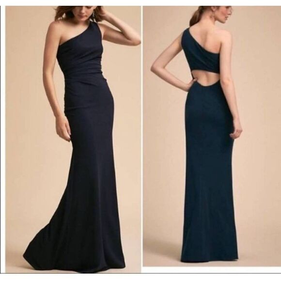 Katie May Gwyneth blue One Shoulder Cut Out Formal Maxi Dress Size 4 - Picture 1 of 5